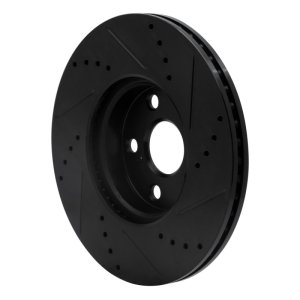 Pontiac Vibe Brake Rotor (1) - Front Left - R1 Concepts - Drilled & Slotted - Black - `08-`19